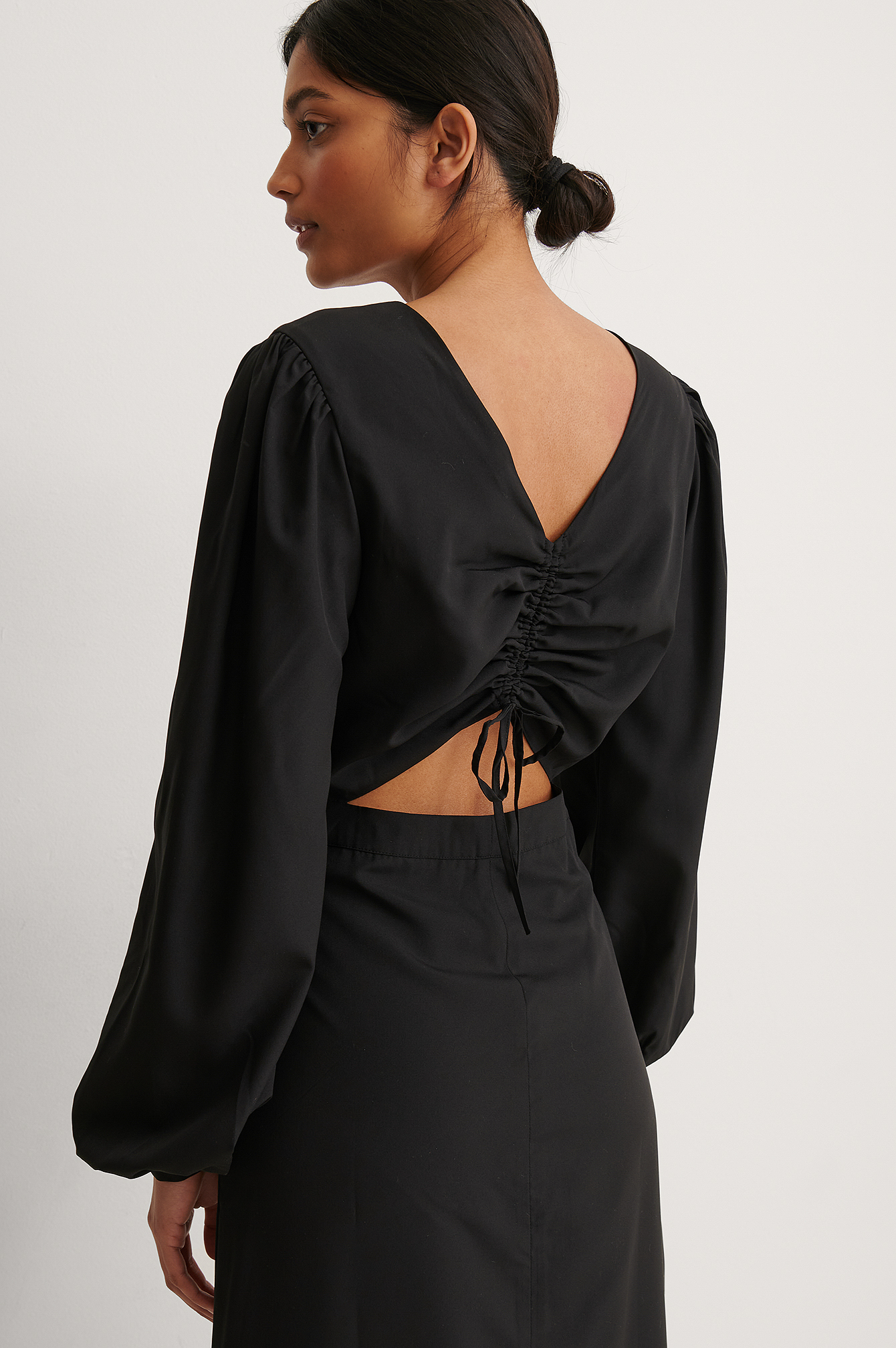 Cut Out Long Sleeve Midi Dress Black ...
